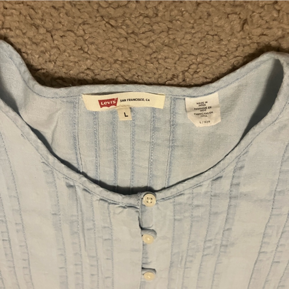 Levi's Light Blue Button Down Blouse - image 2